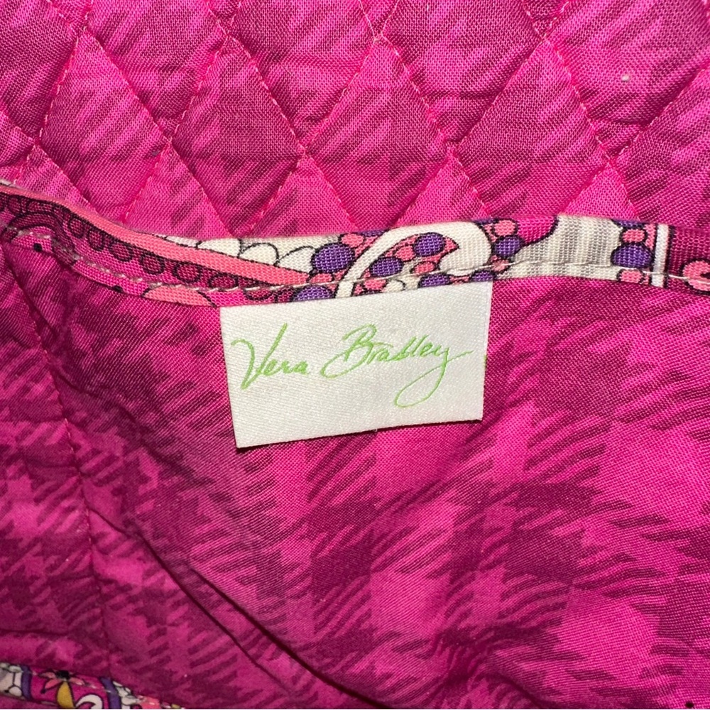 Vera Bradley Pink Paisley Plaid Versatile Fairy Tweed Medium Satchel Tote Bag - Picture 6 of 6